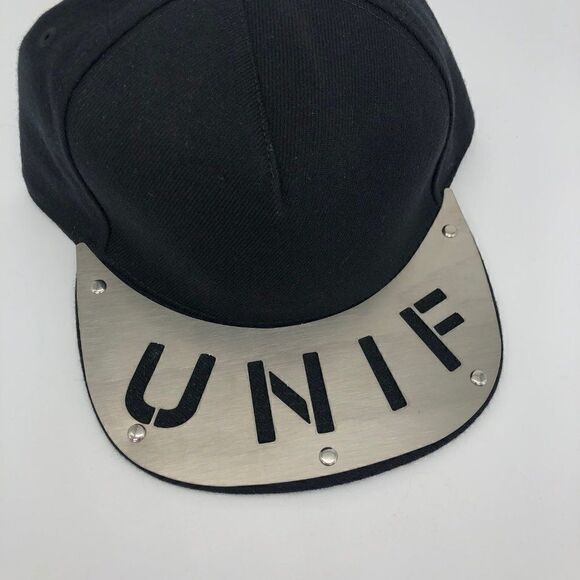 New UNIF Metal Logo Baseball Flat Bill Cap Hat - Picture 2 of 6